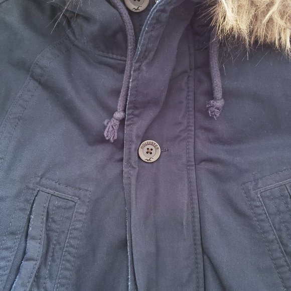 Hollister Men's Cotton Canvas Heavy Parka - Navy - Picture 3 of 13